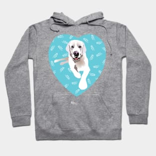 English Cream Golden Retriever Dog Love Heart Hoodie